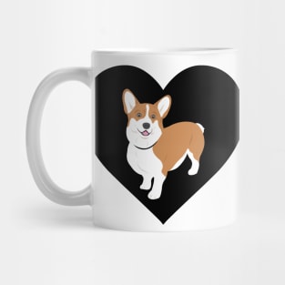 Corgi In A Black Heart Mug